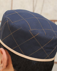 R034 -NAVY BLUE CHECKED WITH SKIN