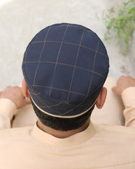 R034 -NAVY BLUE CHECKED WITH SKIN